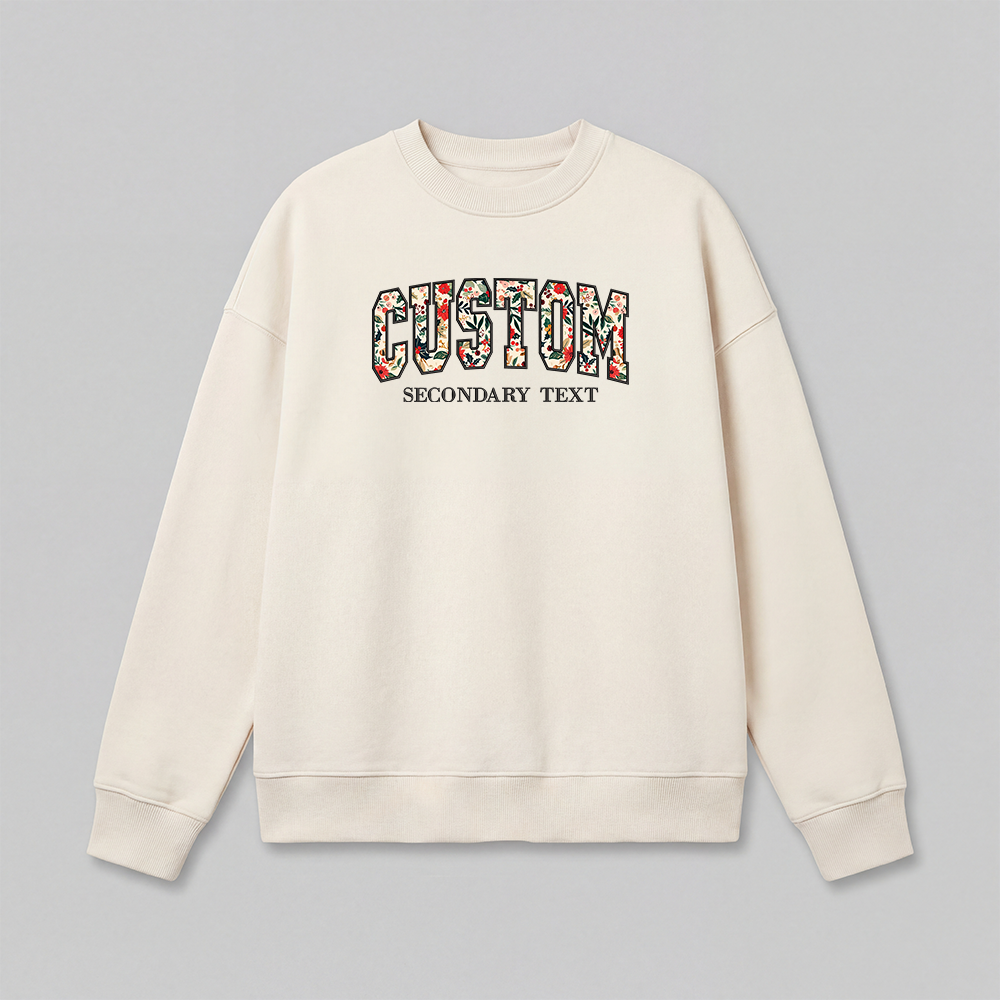 Floral Applique Custom Embroidered Sweatshirt