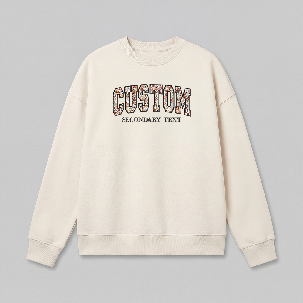 Floral Applique Custom Embroidered Sweatshirt