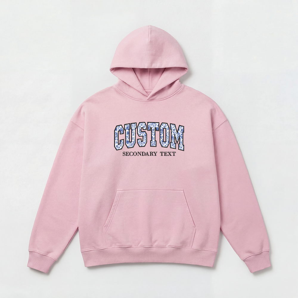 Floral Applique Custom Embroidered Hoodie