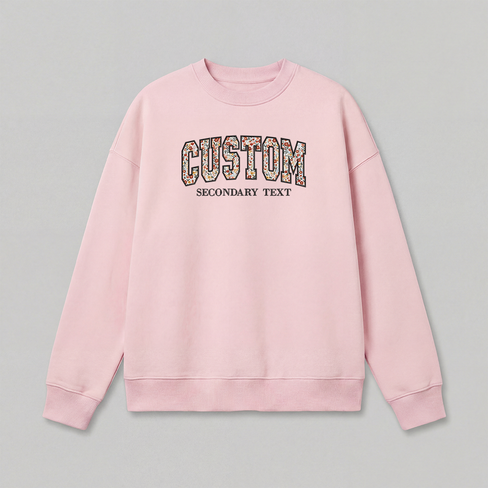 Floral Applique Custom Embroidered Sweatshirt