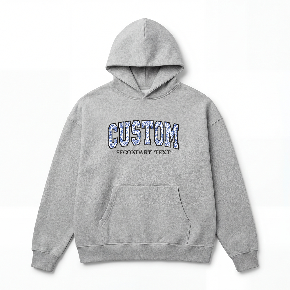 Floral Applique Custom Embroidered Hoodie