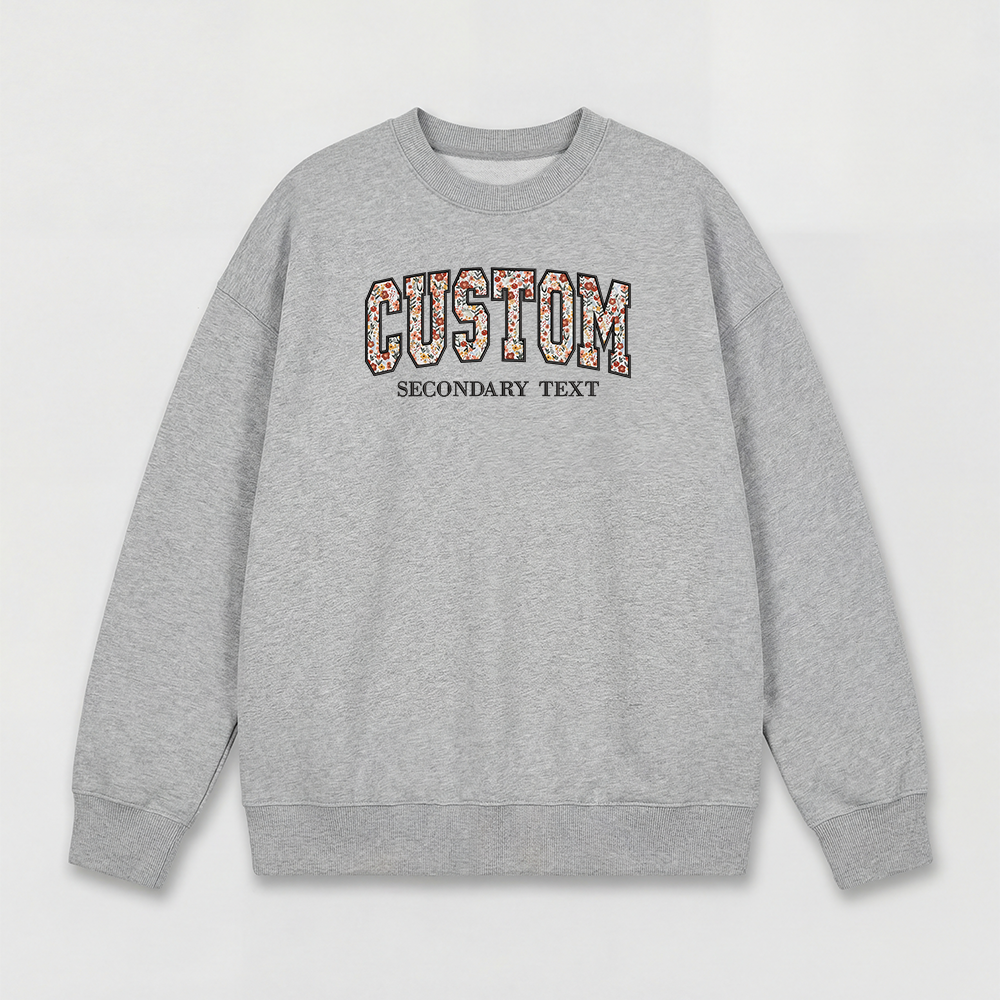 Floral Applique Custom Embroidered Sweatshirt