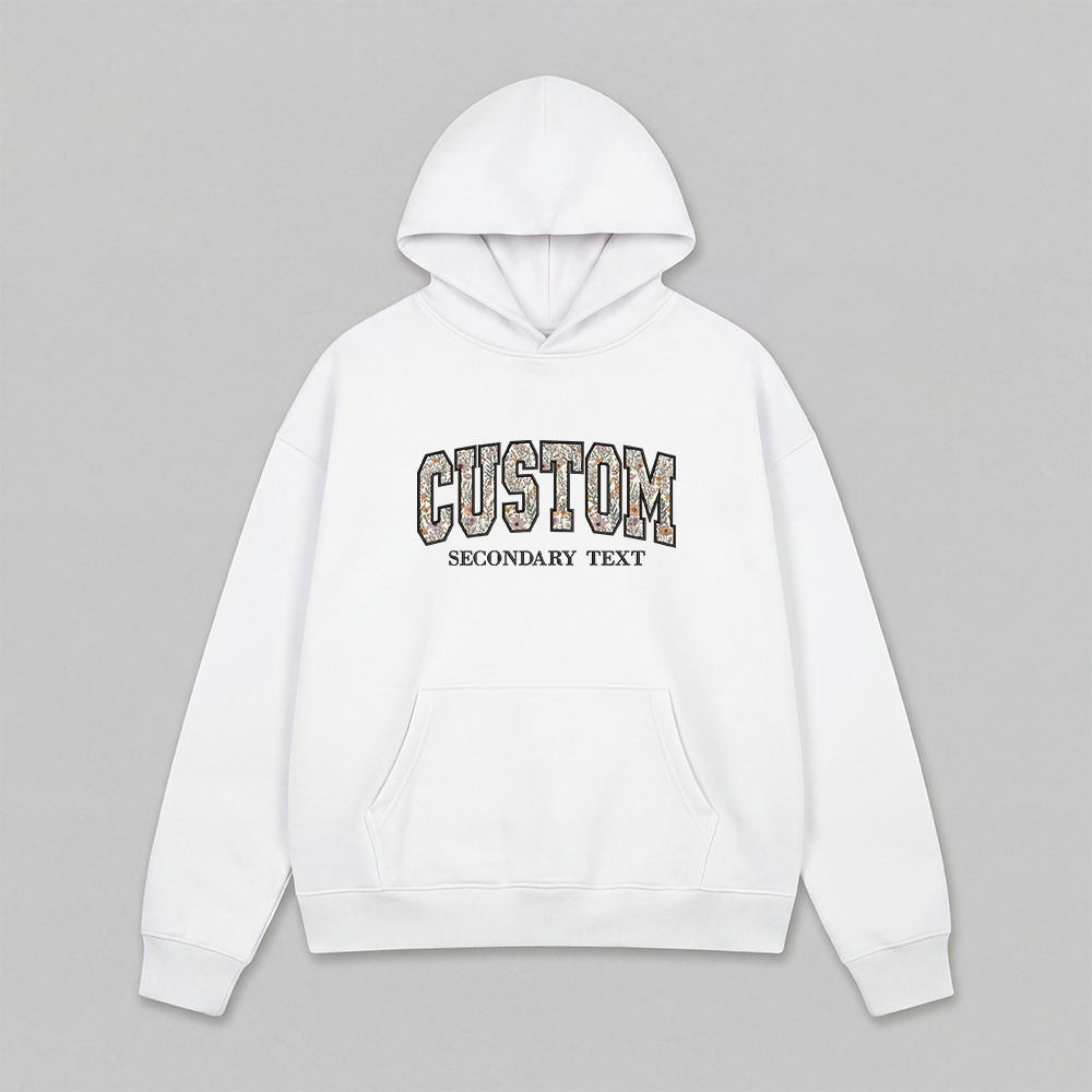 Floral Applique Custom Embroidered Hoodie