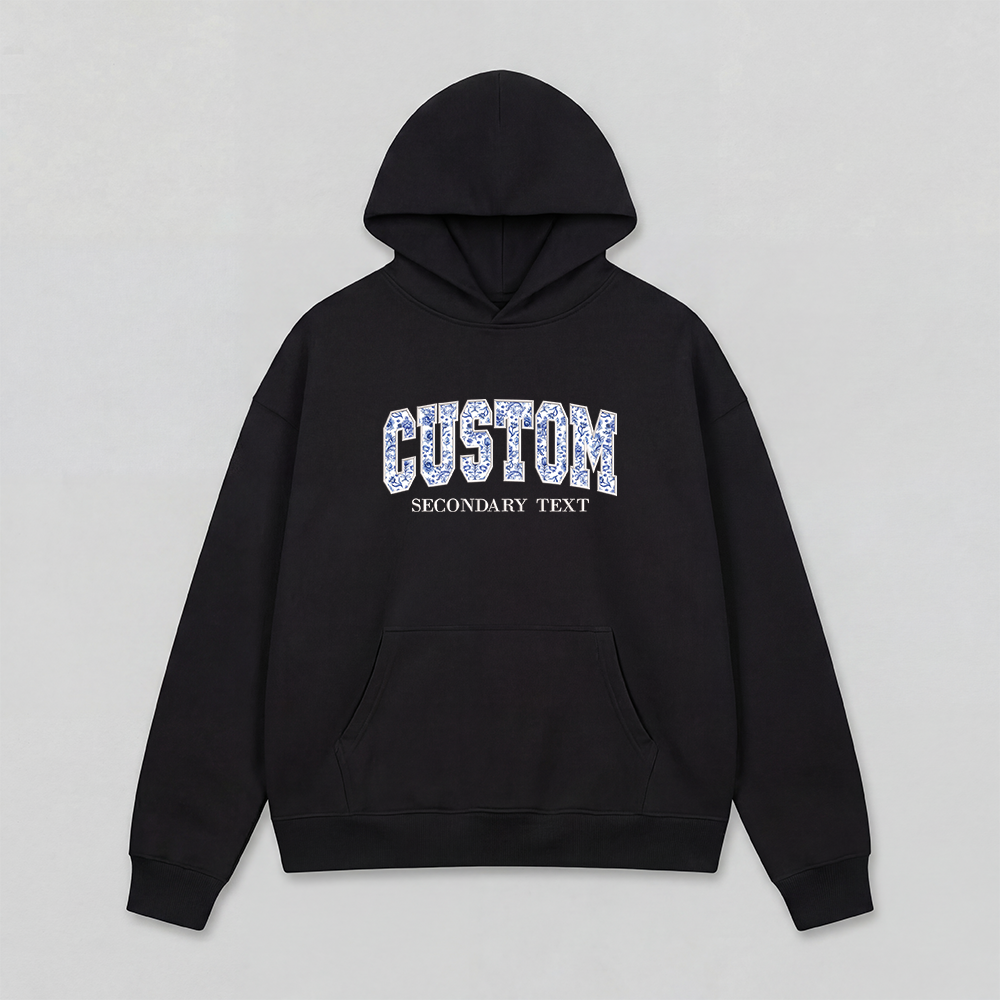 Floral Applique Custom Embroidered Hoodie