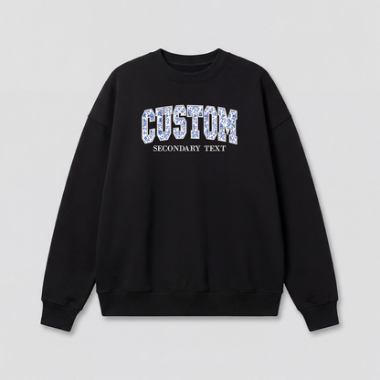 Floral Applique Custom Embroidered Sweatshirt