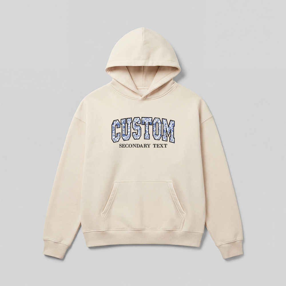 Floral Applique Custom Embroidered Hoodie