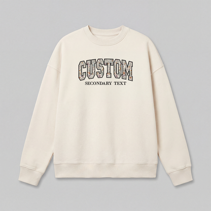 Floral Applique Custom Embroidered Sweatshirt