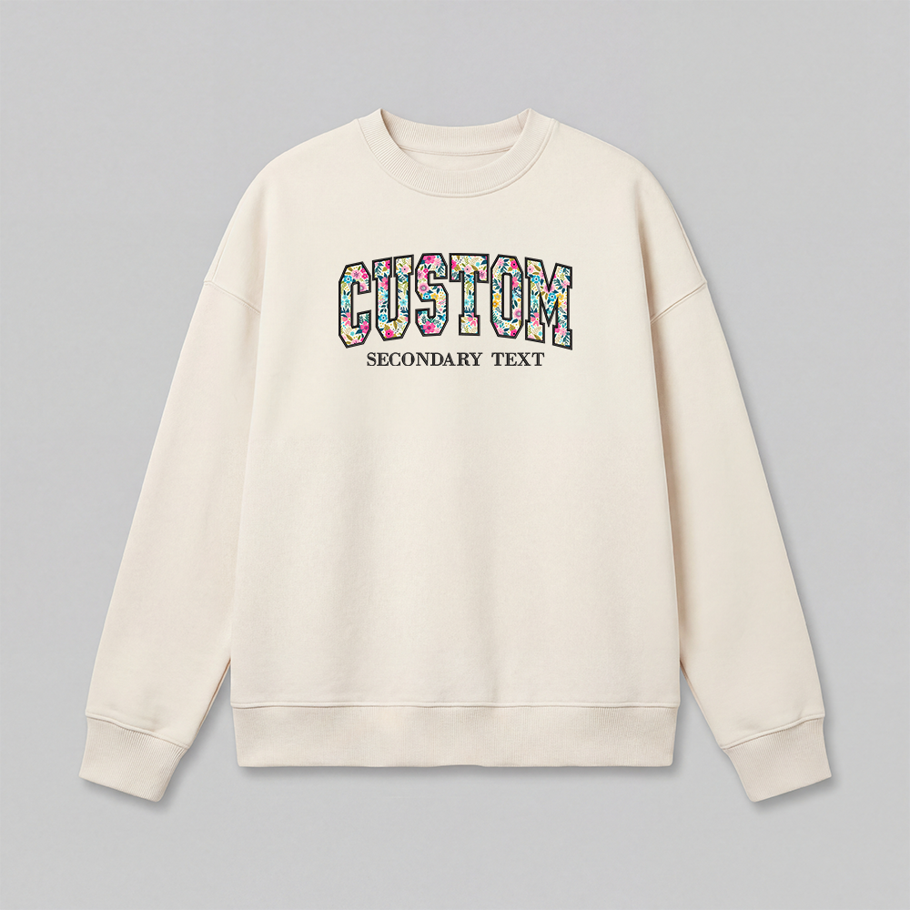 Floral Applique Custom Embroidered Sweatshirt