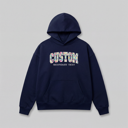 Floral Applique Custom Embroidered Hoodie