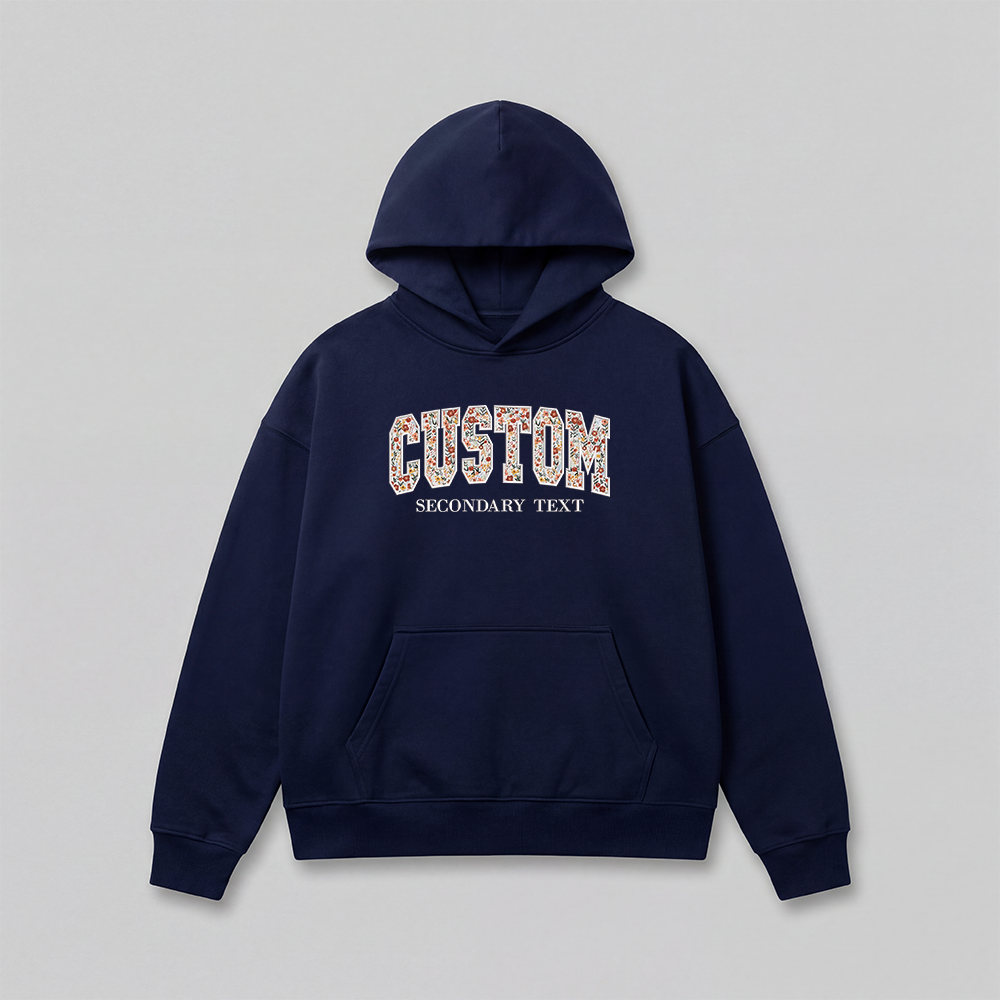 Floral Applique Custom Embroidered Hoodie