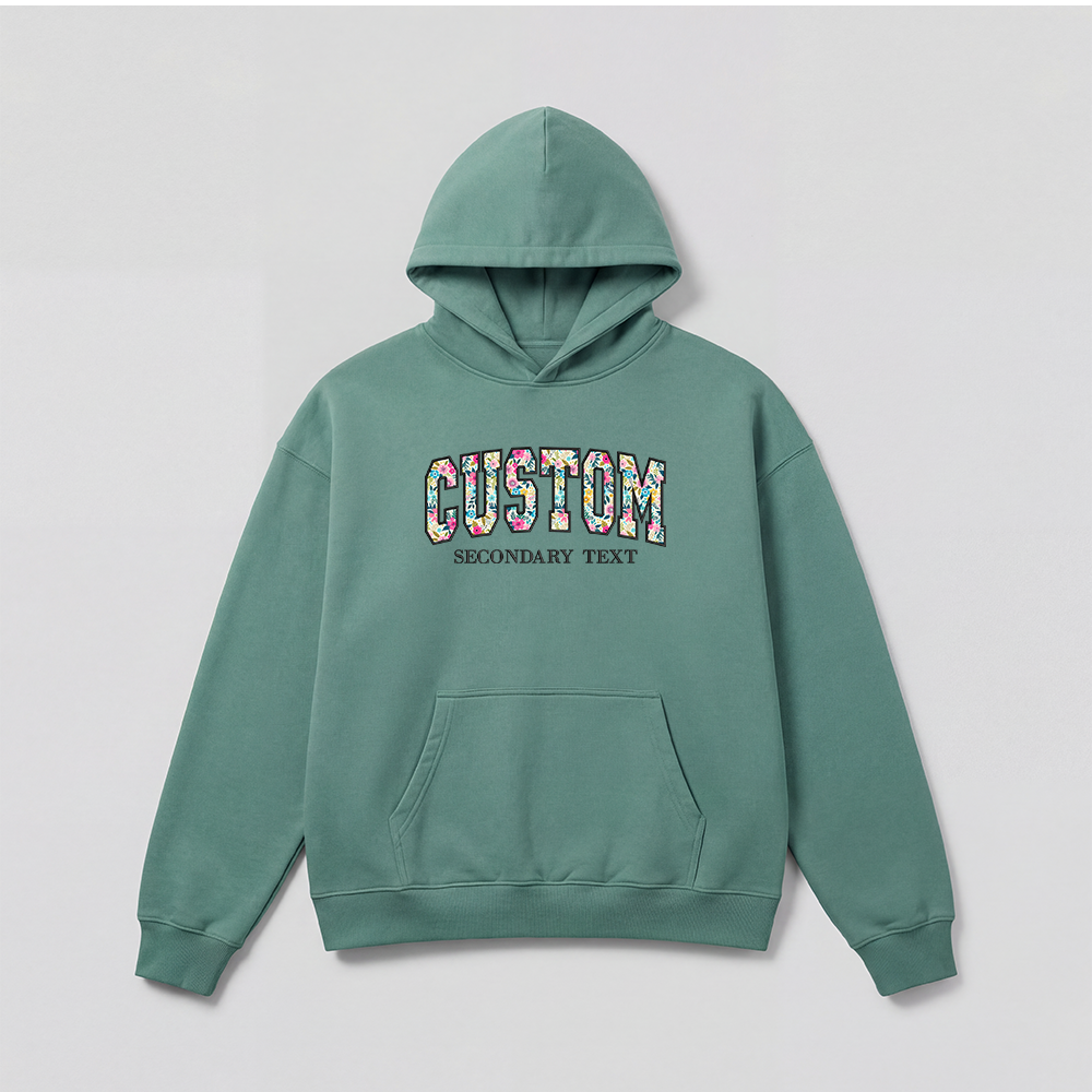 Floral Applique Custom Embroidered Hoodie