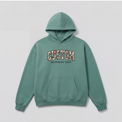 Floral Applique Custom Embroidered Hoodie