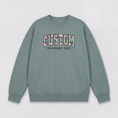Floral Applique Custom Embroidered Sweatshirt
