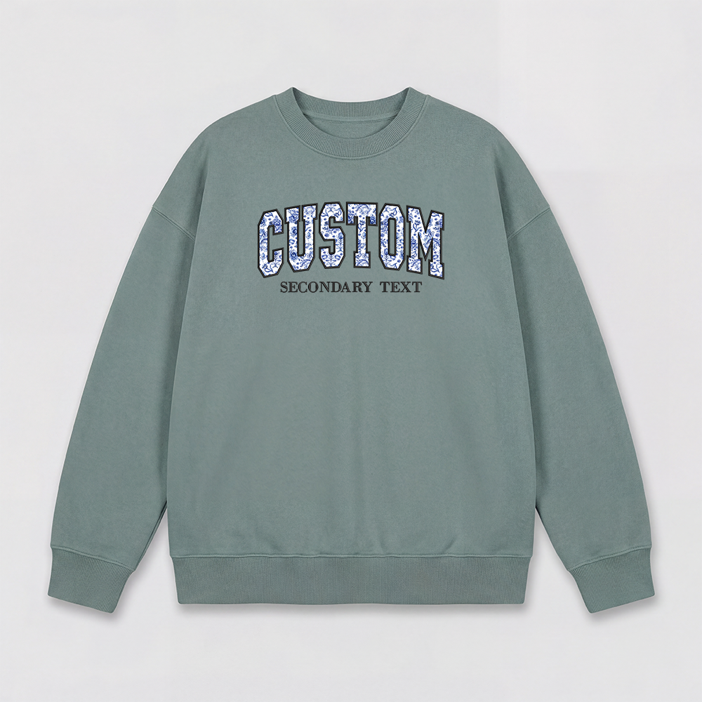 Floral Applique Custom Embroidered Sweatshirt
