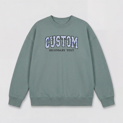 Floral Applique Custom Embroidered Sweatshirt