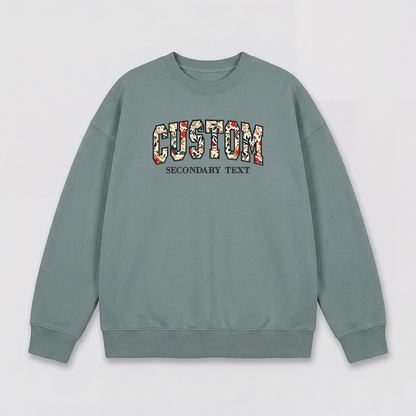 Floral Applique Custom Embroidered Sweatshirt