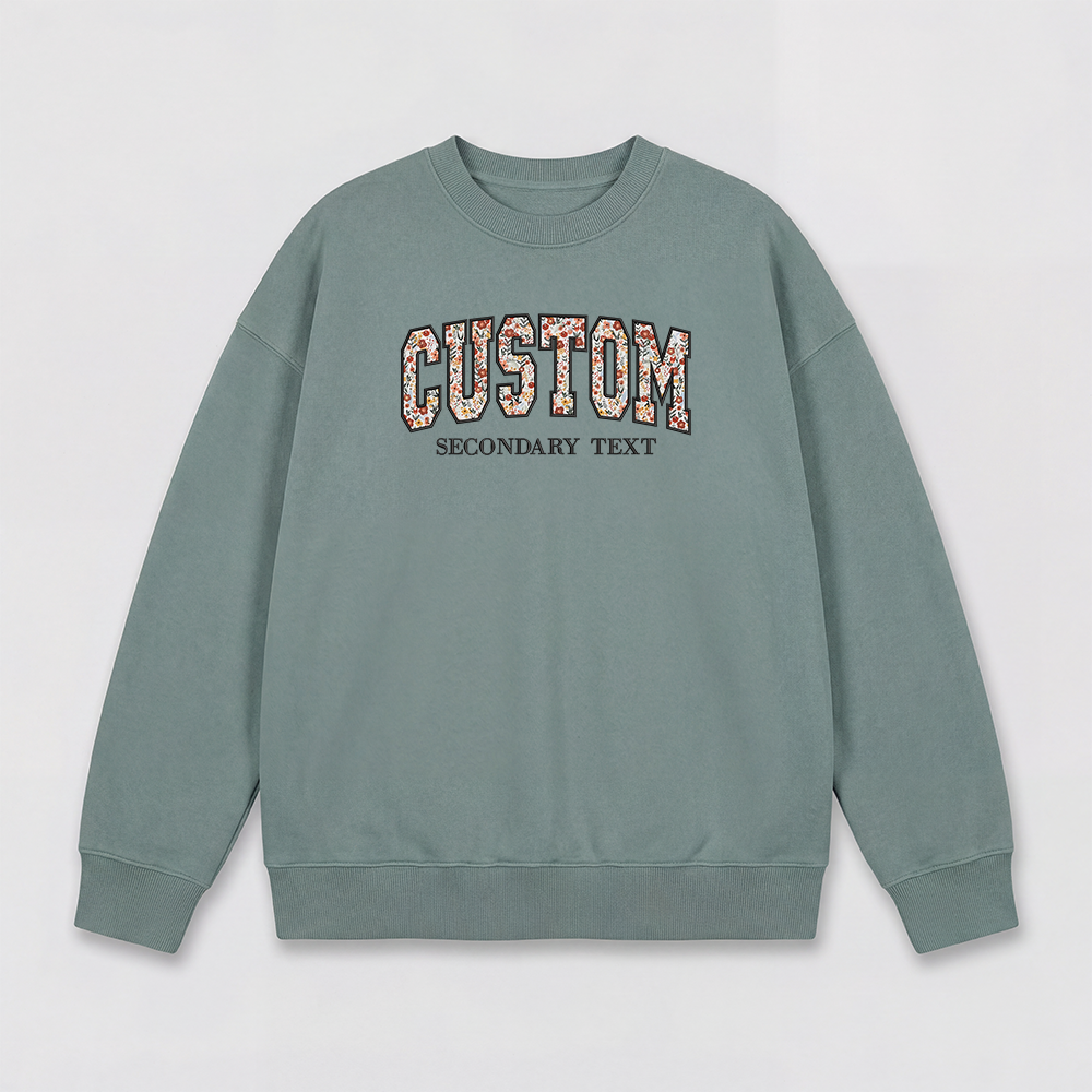 Floral Applique Custom Embroidered Sweatshirt