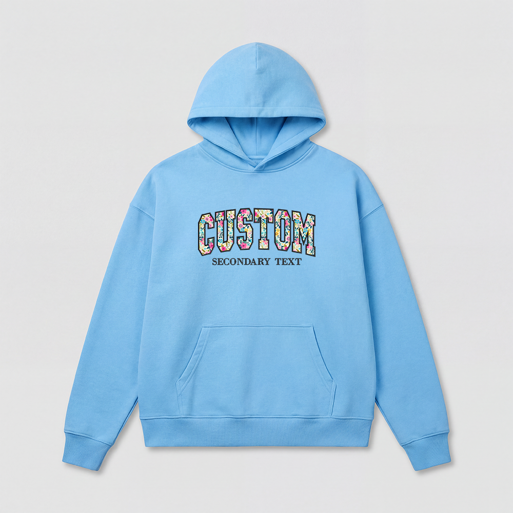 Floral Applique Custom Embroidered Hoodie
