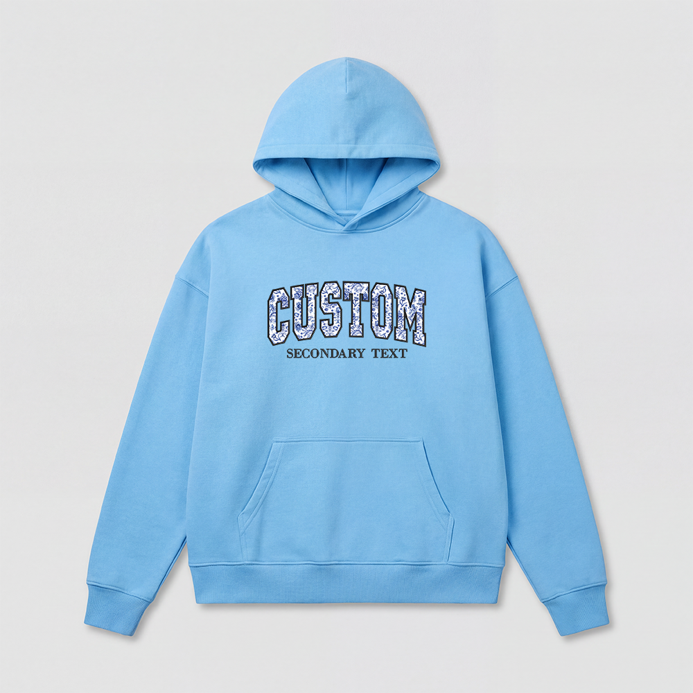 Floral Applique Custom Embroidered Hoodie