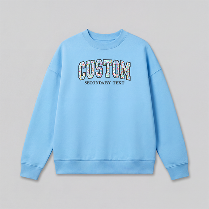 Floral Applique Custom Embroidered Sweatshirt