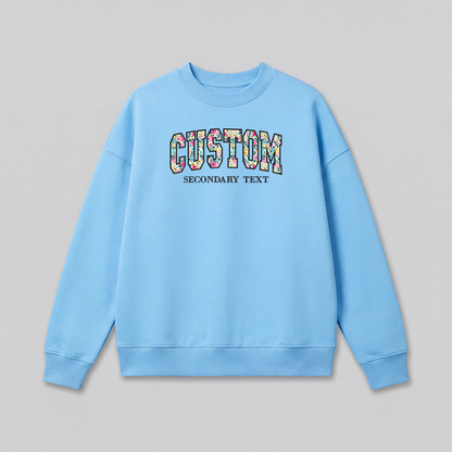Floral Applique Custom Embroidered Sweatshirt