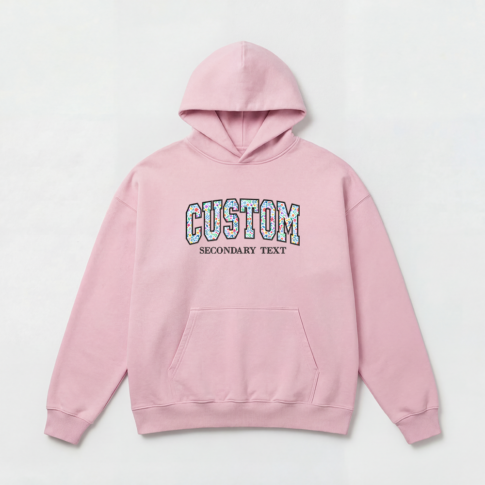 Floral Applique Custom Embroidered Hoodie