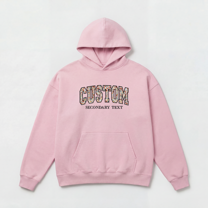 Floral Applique Custom Embroidered Hoodie