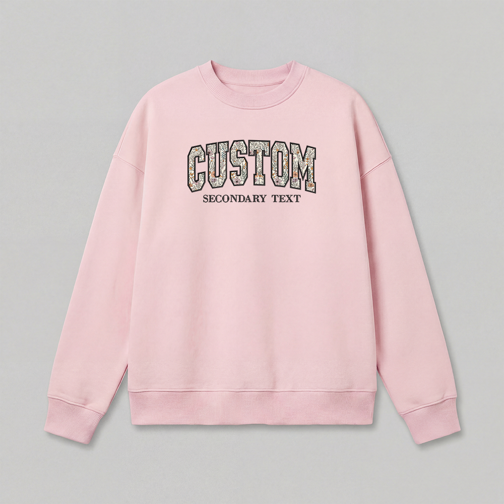Floral Applique Custom Embroidered Sweatshirt
