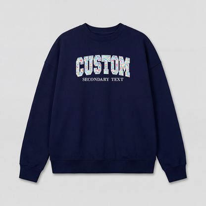Floral Applique Custom Embroidered Sweatshirt