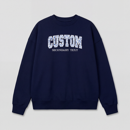 Floral Applique Custom Embroidered Sweatshirt