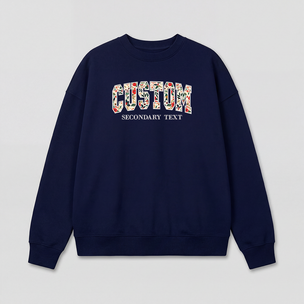 Floral Applique Custom Embroidered Sweatshirt