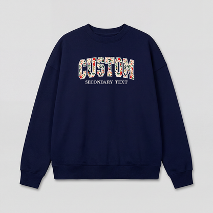Floral Applique Custom Embroidered Sweatshirt
