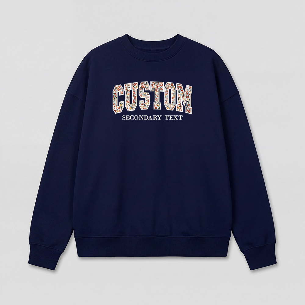 Floral Applique Custom Embroidered Sweatshirt