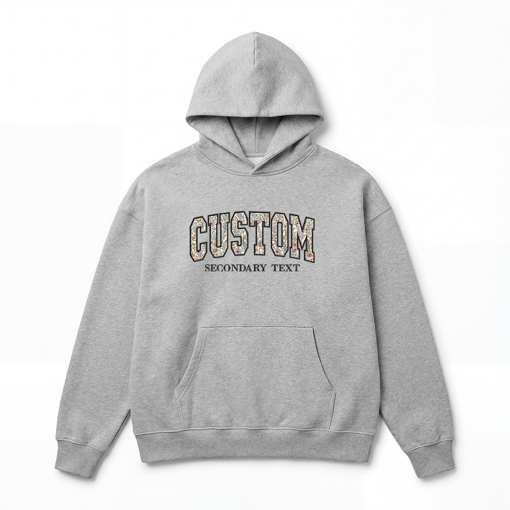 Floral Applique Custom Embroidered Hoodie