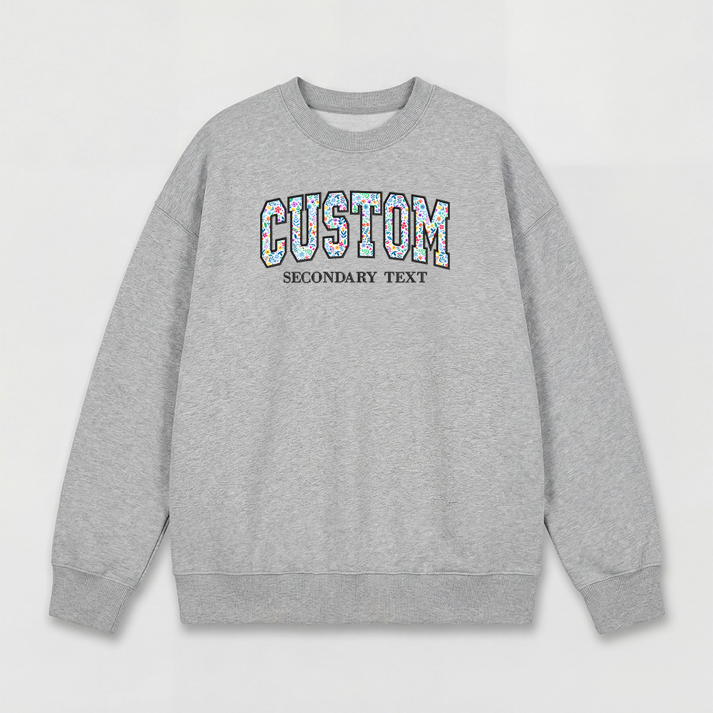 Floral Applique Custom Embroidered Sweatshirt