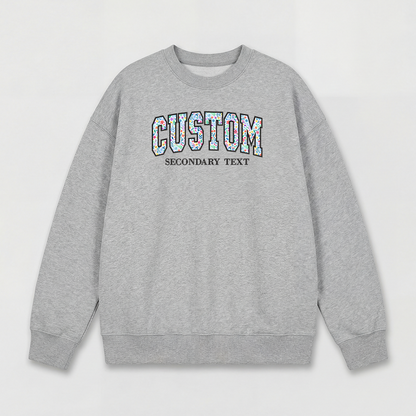 Floral Applique Custom Embroidered Sweatshirt