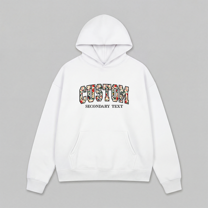 Floral Applique Custom Embroidered Hoodie