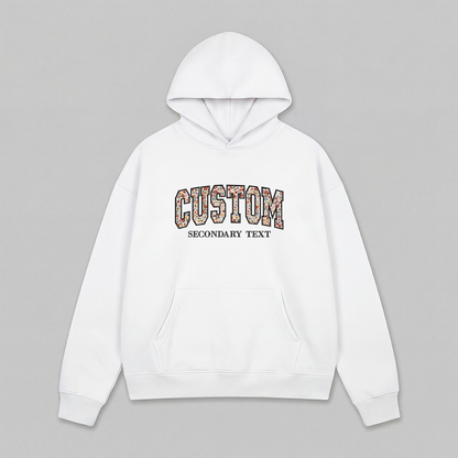 Floral Applique Custom Embroidered Hoodie