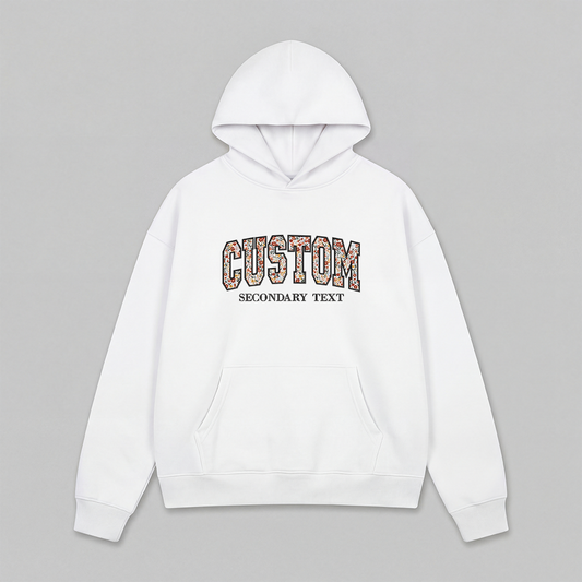 Floral Applique Custom Embroidered Hoodie
