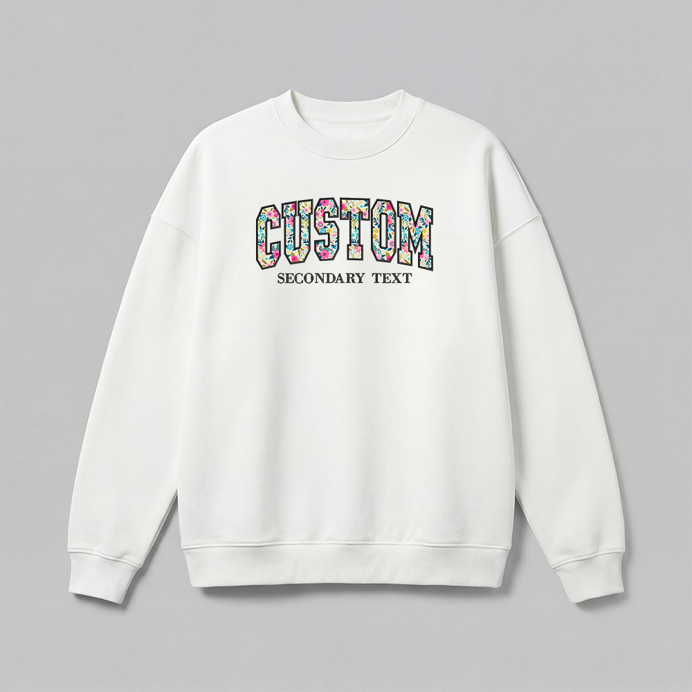 Floral Applique Custom Embroidered Sweatshirt