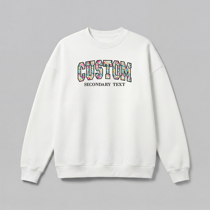 Floral Applique Custom Embroidered Sweatshirt